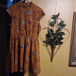 Rewind Floral Mini Dress in Mustard